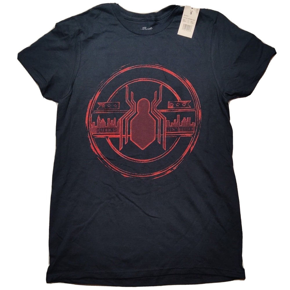 Marvel S{IDERMAN Homecoming Men Small Queens New York Logo T-Shirt NEW